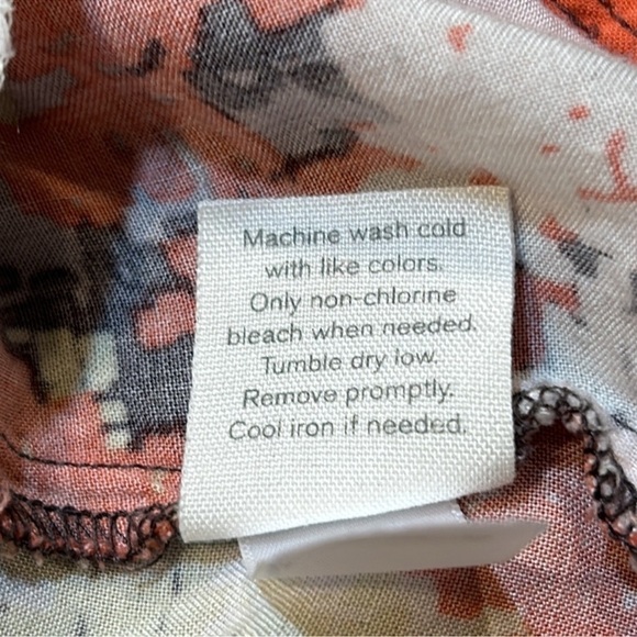 HANG TEN Orange & Gray Print Rayon Sundress with Pockets Size L - Picture 7 of 8